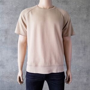 GAP Beige Raglan Short Sleeve French Terry Sweatshirt Top Size XL